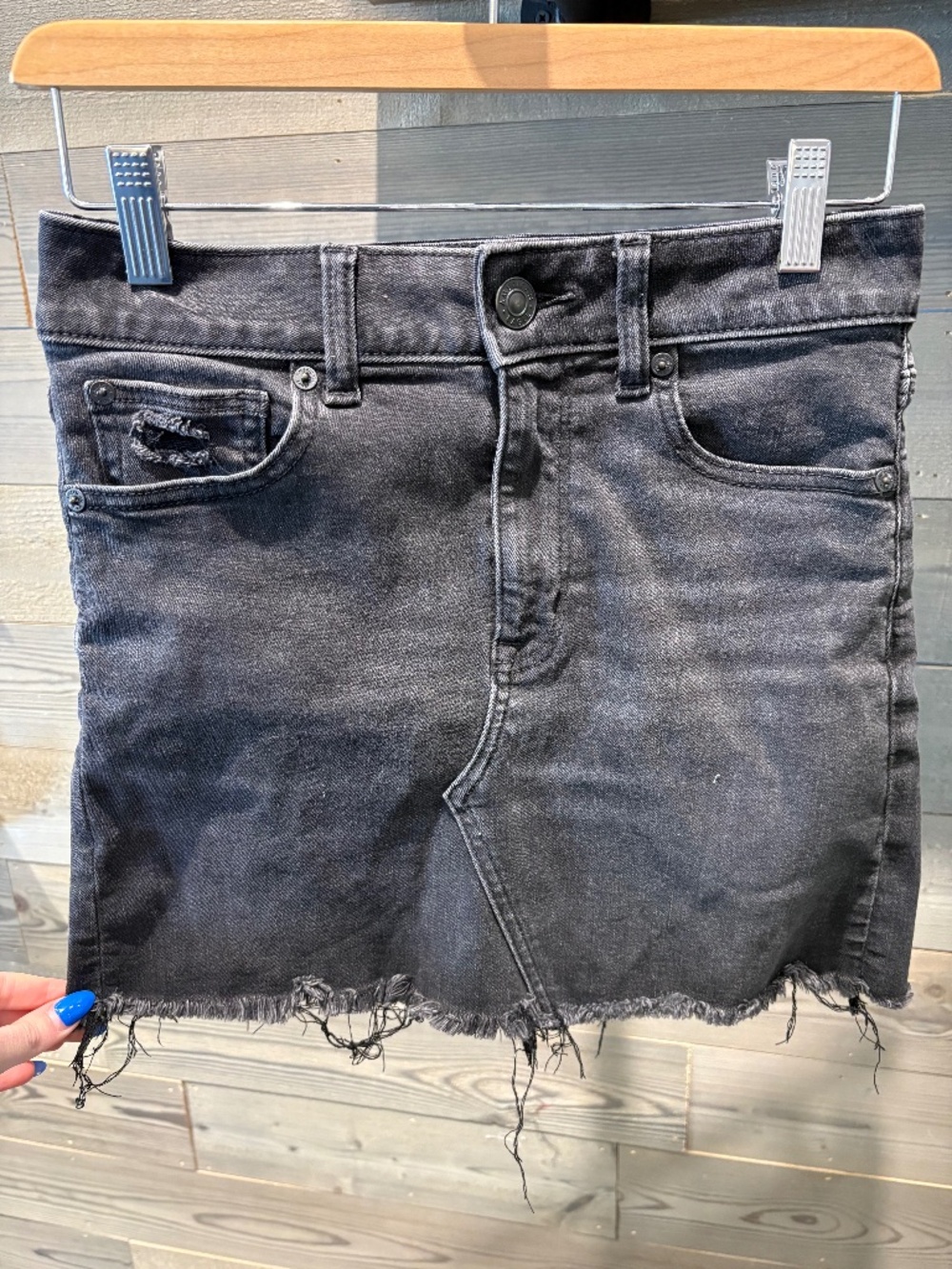 American Eagle High Rise Denim Mini Skirt
